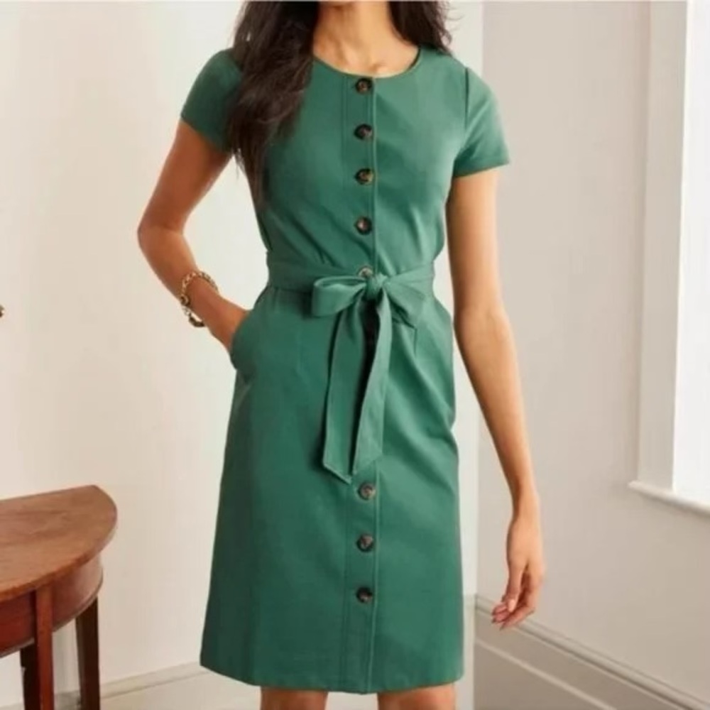 Boden - Beatrice Ponte Shift Dress Emerald - 12P